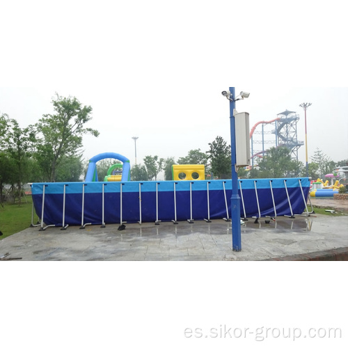 Piscina personalizada de fábrica de venta de fábrica de fábrica de fábrica de fábrica sencillo de metal rectangular sobre la familia de la familia al aire libre